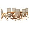 vidaXL 7-delige Tuinset poly rattan en massief hout beige