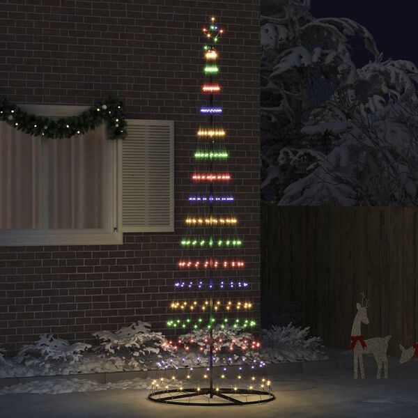 vidaXL LED Kerstboom met 355 LED Multikleur 184.5 cm Metaal
