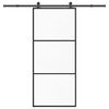 vidaXL Schuifdeur met beslag 90x205 cm ESG-glas en aluminium