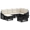 vidaXL Tuinbankenset 7 st Zwart en Cream Wit poly rattan