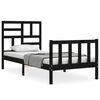 vidaXL Bedframe met hoofdbord massief hout zwart