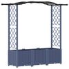 vidaXL Verhoogd Bed met Trellis en Dak Grijs 164 x 40 x 142 cm PP