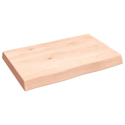 vidaXL Tafelblad natuurlijke rand 60x40x(2-6) cm massief eikenhout