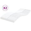 vidaXL Schuimmatrassen 2 st 7 zones hardheid 20 ILD 90x200 cm wit