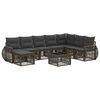 vidaXL Tuinbankenset 9 pcs Grijs en Donkergrijs poly rattan