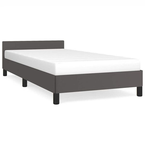 vidaXL Bedframe met hoofdeinde zonder matras 80x200 cm grijs