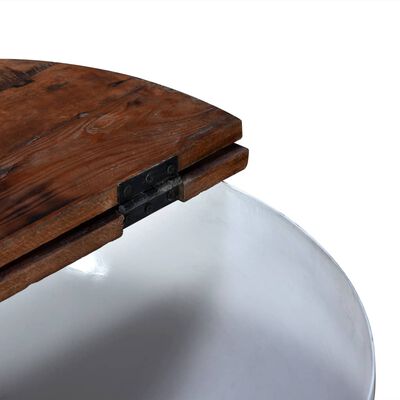 vidaXL 2-delige Salontafelset komvormig massief gerecycled hout wit