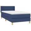 vidaXL Boxspring met matras stof blauw 90x190 cm