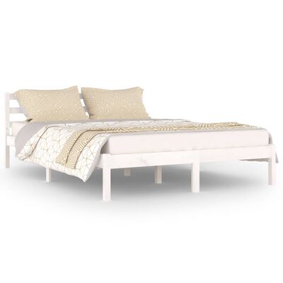 vidaXL Bedframe massief grenenhout wit 140x200 cm