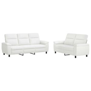 vidaXL Bankstel 2 pcs Wit Stof