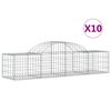 vidaXL Schanskorven 10 st gewelfd 200x50x40/60 cm gegalvaniseerd ijzer