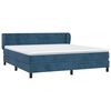 vidaXL Boxspring met matras fluweel donkerblauw 180x200 cm