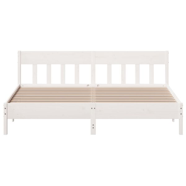 vidaXL Bedframe zonder matras massief grenenhout wit 200x200 cm