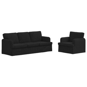 vidaXL Bankstel 2 st Zwart Stof