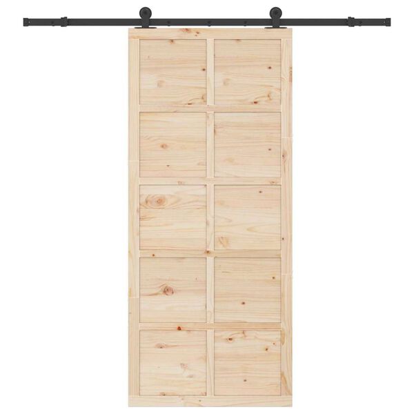 vidaXL Schuifdeur Bruin 100 x 208 cm Massief grenenhout