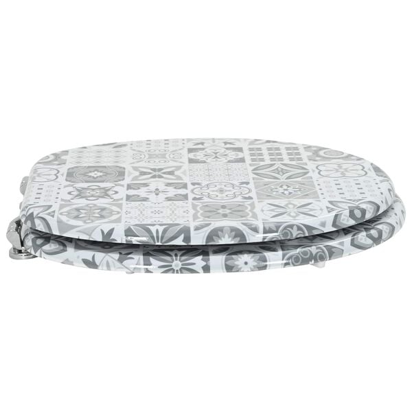 vidaXL Toiletzitting Grijs 43,8 x 37,8 cm MDF-plaat