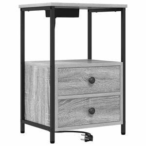 vidaXL Nachtkastje met lade Grijs Sonoma 40 x 31 x 60 cm Bewerkt hout