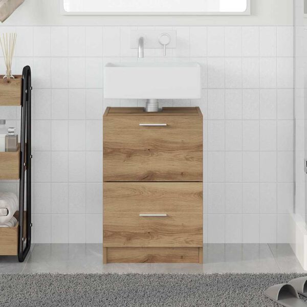 vidaXL Badkamer Kast Artisan Eiken 40 x 37 x 59 cm Bewerkt hout