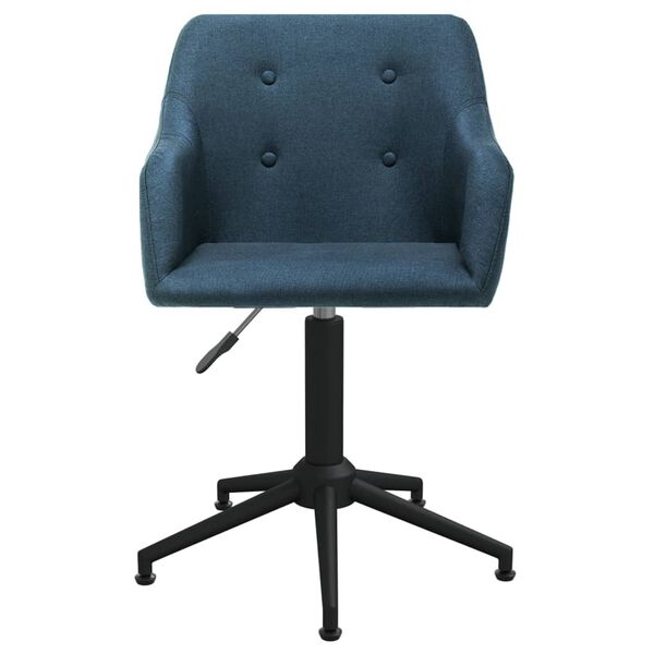 vidaXL Eetkamerstoelen 2 st draaibaar stof blauw