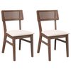 vidaXL Eetkamerstoelen met kussens 2 st massief hout rubber bruin