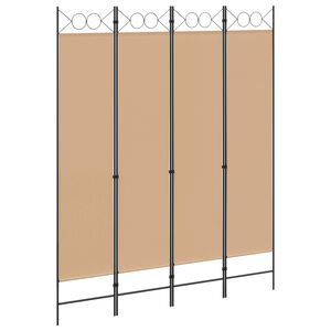 vidaXL 4-panelen roomdivider Beige 160 x 200 cm Stof