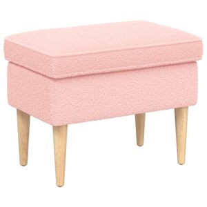 vidaXL Voetenbank Roze 55 x 35 x 41 cm Boucl&eacute;