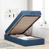 vidaXL Bedframe met matras met matras 2 pcs Blauw Stof