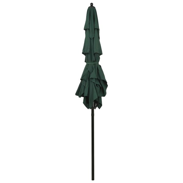 vidaXL Parasol 3-laags met aluminium paal 2x2 m groen
