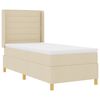 vidaXL Boxspringbed met LED-stripverlichting Cr&egrave;me 100 x 200 cm Stof