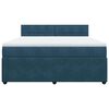 vidaXL Boxspring met matras fluweel blauw 180x200 cm