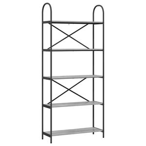 vidaXL Boekenkast 5-laags 80 x 30 x 183 cm Bewerkt hout Grijs Sonoma