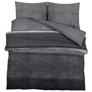 vidaXL Dekbedovertrekset 260x240 cm katoen donkergrijs en zwart
