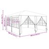 vidaXL Partytent Wit 400 x 400 x 266 cm Polyetheen