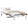 vidaXL Bedframe met hoofdeinde Wit 75 x 190 cm Massief grenenhout