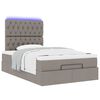 vidaXL Ottoman bed met matras en LED's 120x190 cm stof taupe