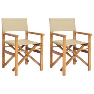 vidaXL Eetkamerstoel Bruin en beige 56 x 54 x 87 cm Massief Teakhout
