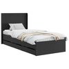 vidaXL Bedframe met opbergruimte en hoofdbord Zwart 90 x 190 cm