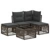 vidaXL Tuinbankenset 5 st 4-zits Grijs poly rattan