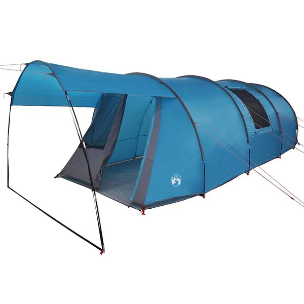 vidaXL Tunneltent met dak met opslag Blauw en Grijs 740 x 370 x 220 cm