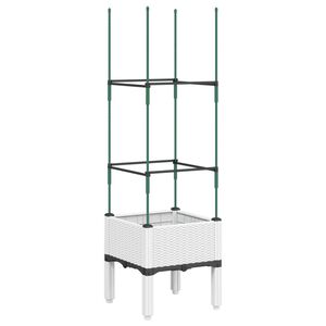 vidaXL Plantenbak met latwerk 40x40x142,5 cm polypropeen wit