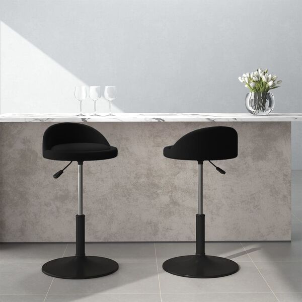 vidaXL Eetkamerstoelen draaibaar 2 st fluweel zwart