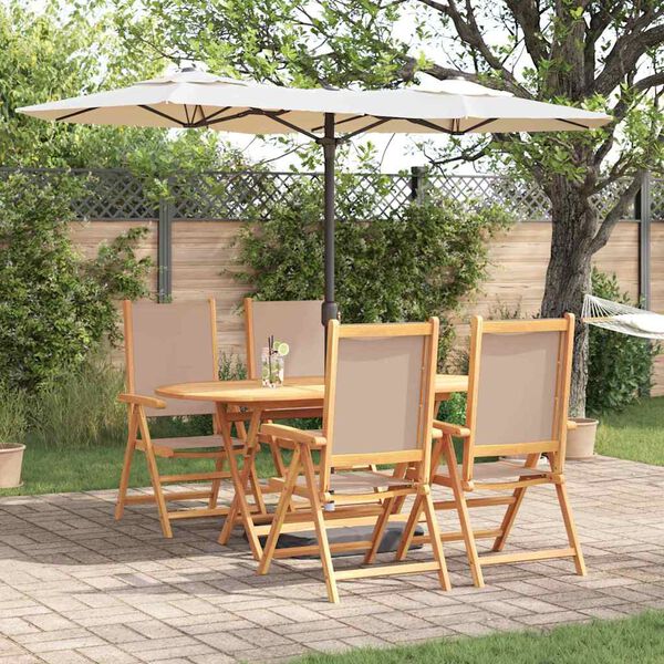 vidaXL Tuin eettafelset 5 pcs Taupe Massief Acaciahout