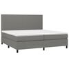 vidaXL Boxspring met matras en LED stof donkergrijs 200x200 cm