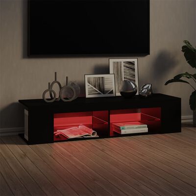 vidaXL Tv-meubel met LED-verlichting 135x39x30 cm zwart