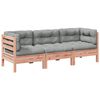 vidaXL 3-delige Loungeset met kussens massief douglas vurenhout