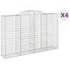 vidaXL Schanskorven 4 st gewelfd 300x50x180/200 cm ijzer