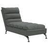 vidaXL Chaise longue met kussens stof donkergrijs