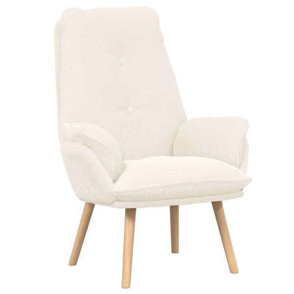 vidaXL Fauteuil Cr&egrave;me 69 x 74 x 93 cm Sherpa Stof