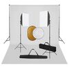 vidaXL Fotostudioset met softboxlampen, achtergrond en reflector