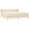 vidaXL Boxspring met matras stof cr&egrave;mekleurig 200x200 cm